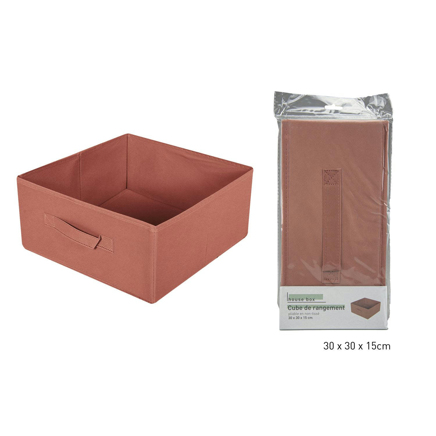 - Lot de 6 boites de rangement pliables en tissus avec poignée -