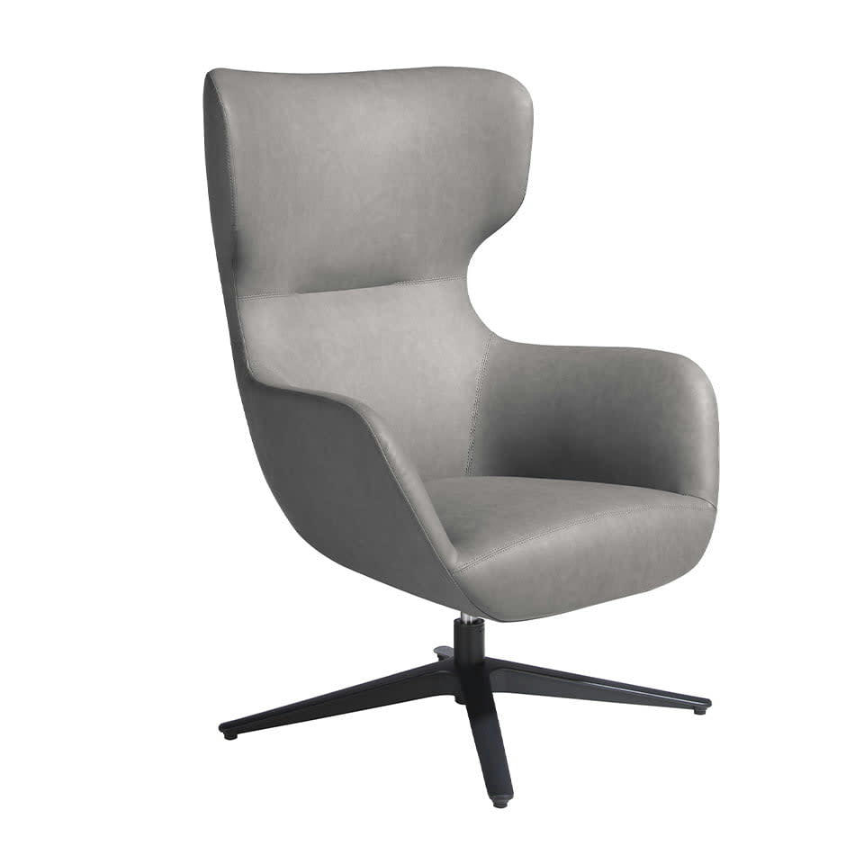 - Fauteuil pivotant en similcuir gris