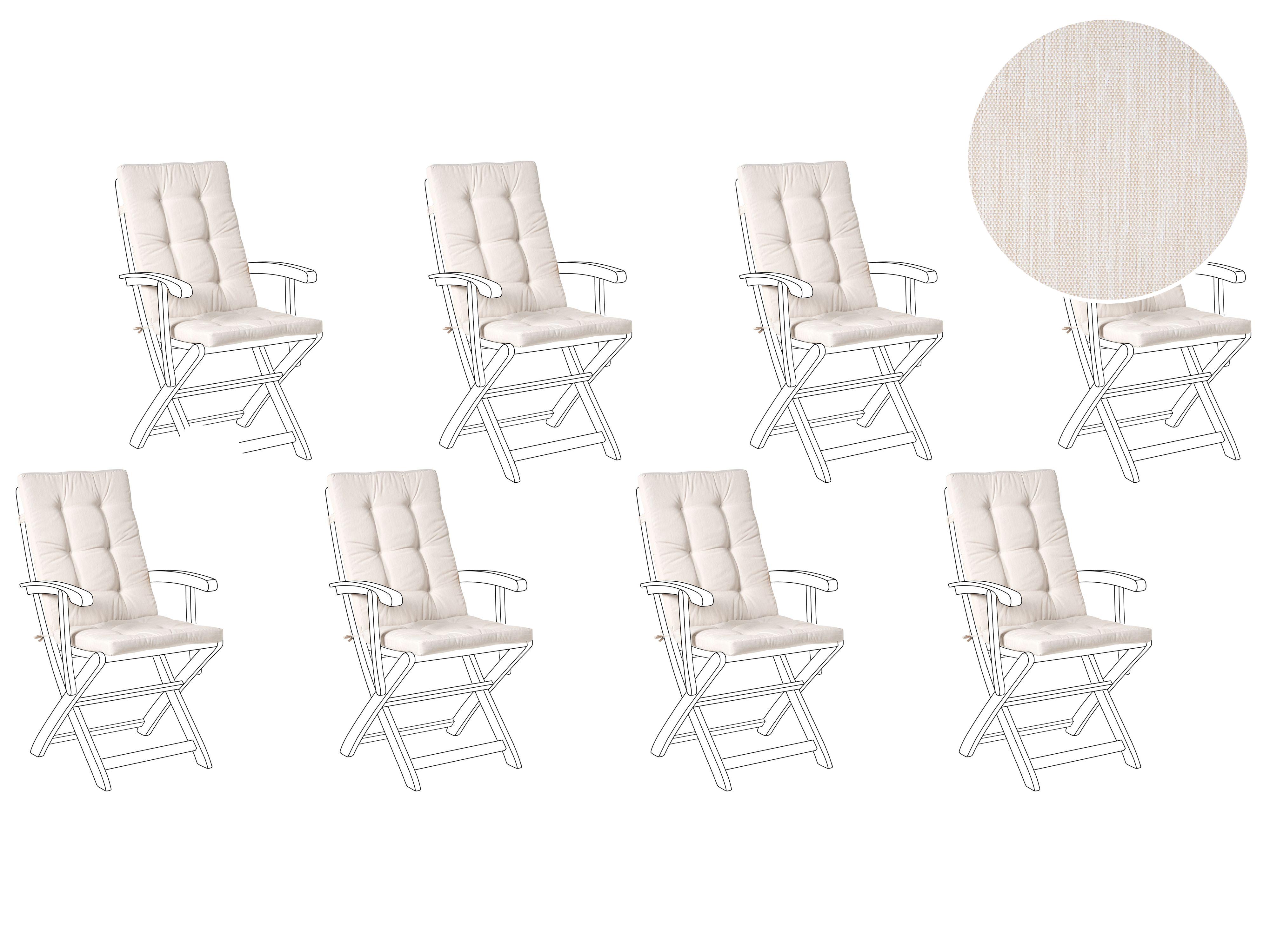 Set of 2 Back/Seat Cushions MAUI PREMIUM Light Beige