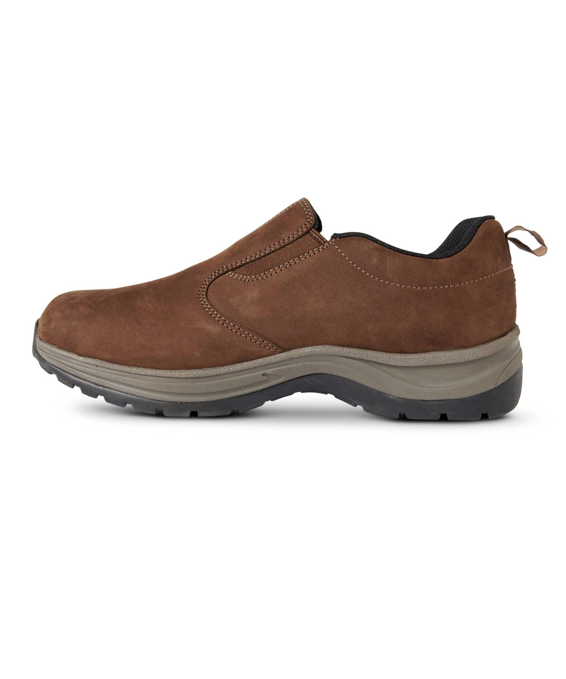 WindRiver Men's Roamer Slip On Quad Comfort Wide Fit Hiking Shoes - Brown