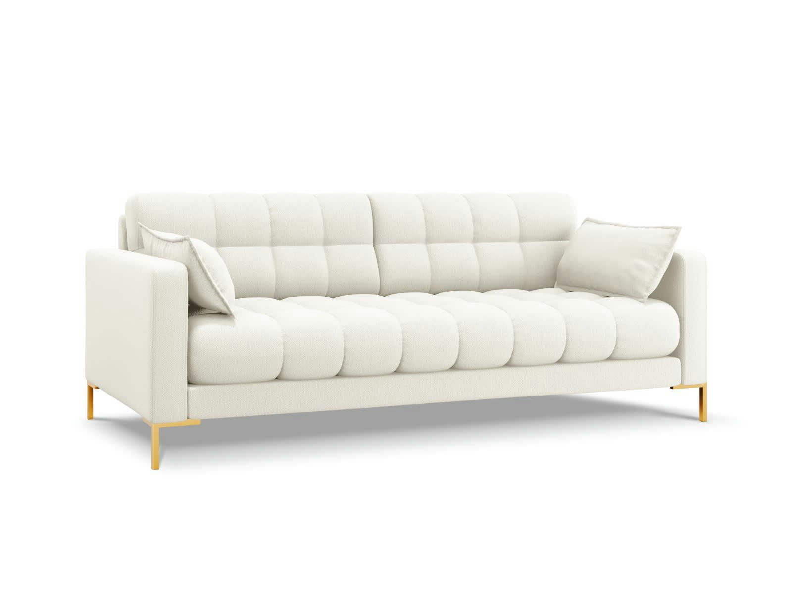 MAMAIA - Canapé 3 places en tissu structurel beige clair