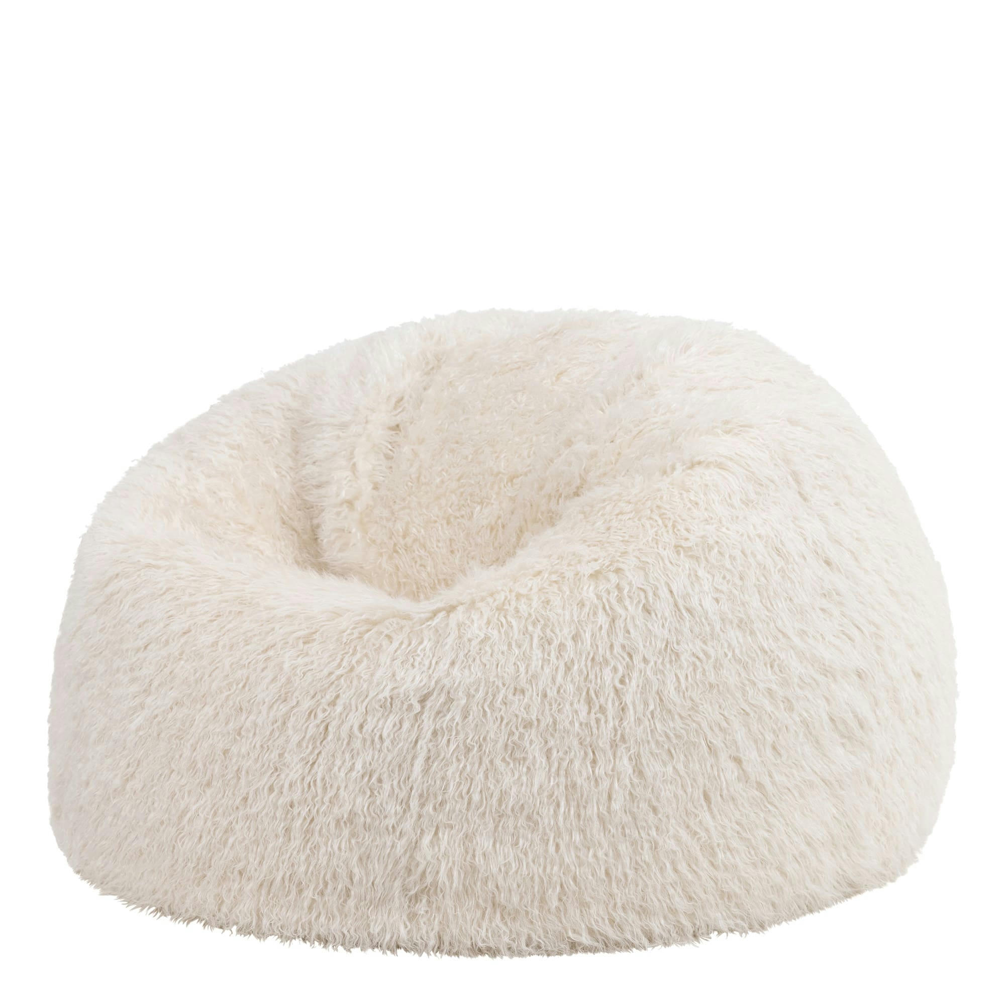 - Pouf fausse fourrure beige