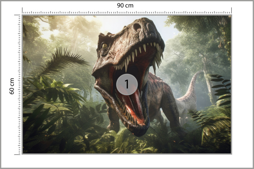 Fototapeta Dla Młodzieży Groźny Dinozaur Wzór 3D 90x60cm