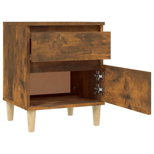 NNEVL Bedside Cabinets 2 pcs Smoked Oak 40x35x50 cm