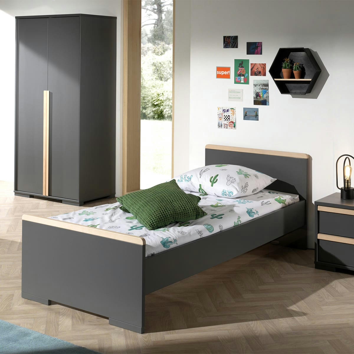 LONDON - Lit 90x200 anthracite