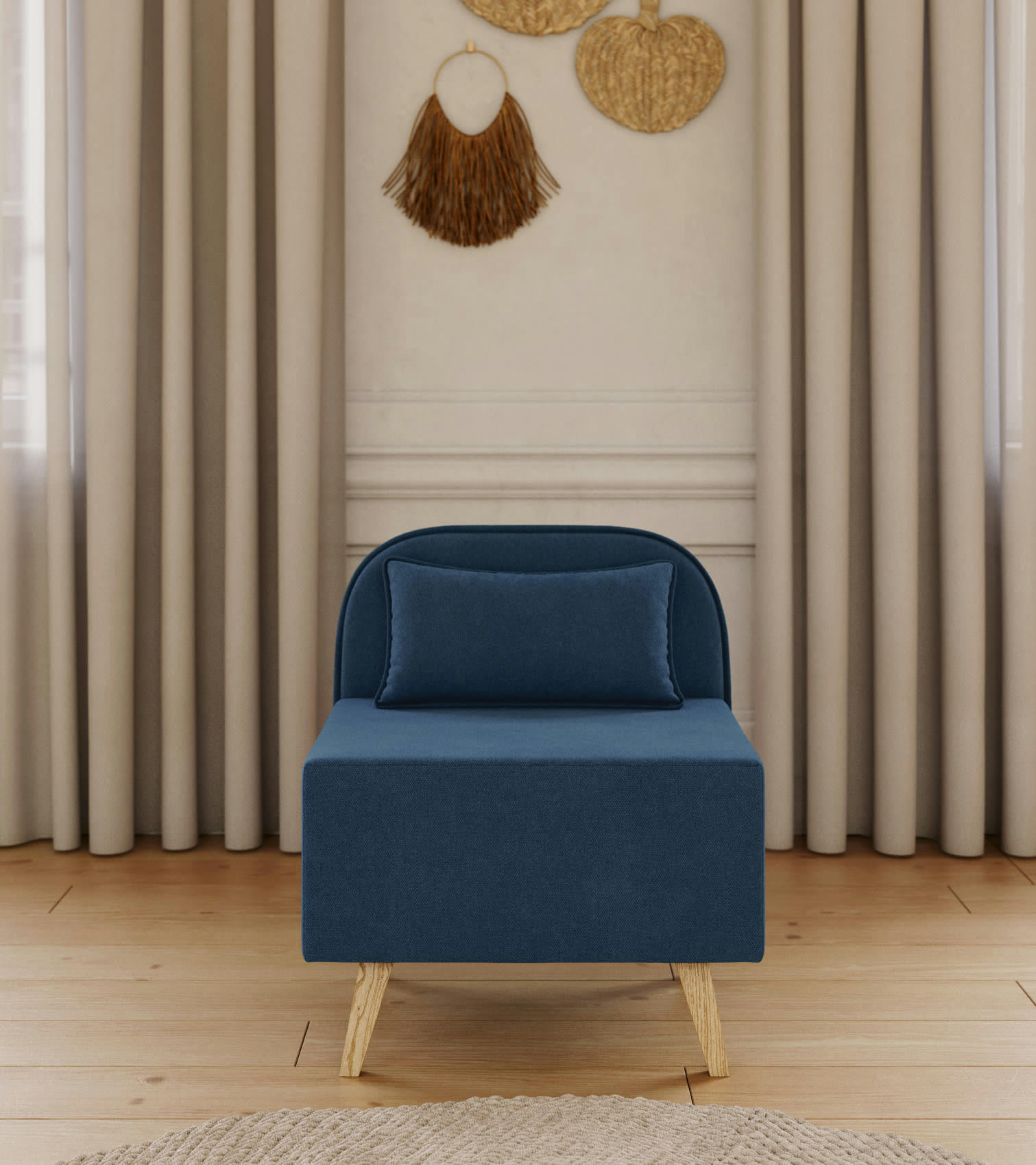 SARAH - Fauteuil  en tissu bleu