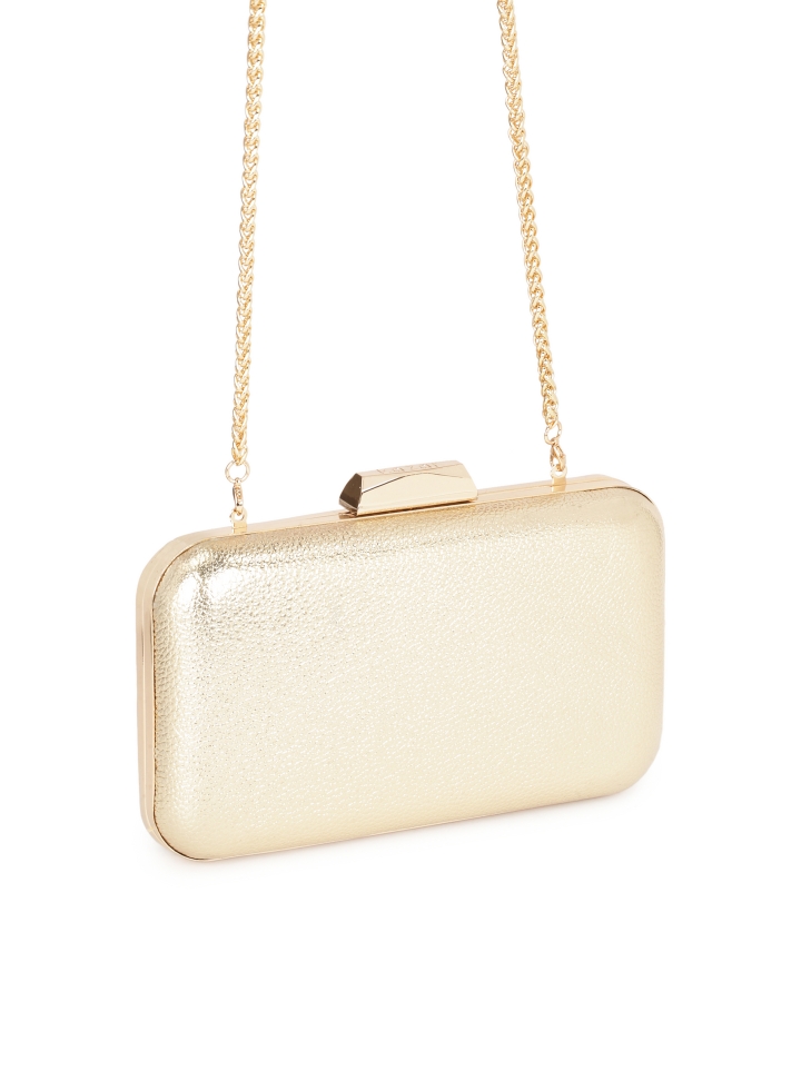 Gold stiff pouch box bag