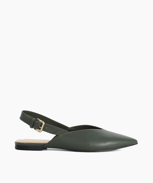 Helping Green - Leather Slingback Ballet Flats