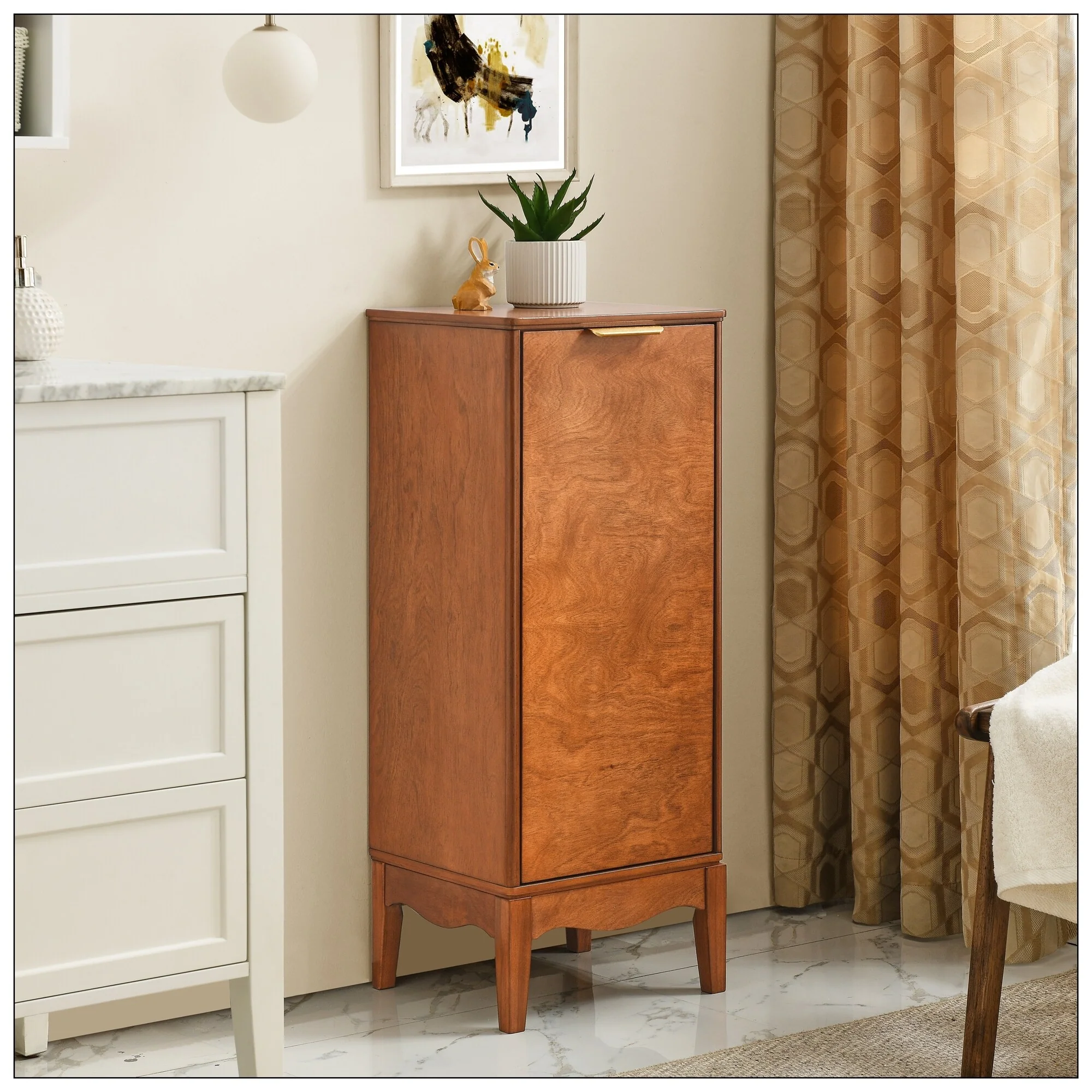 Modern Bathroom Floor Cabinet with Adjustable Shelves