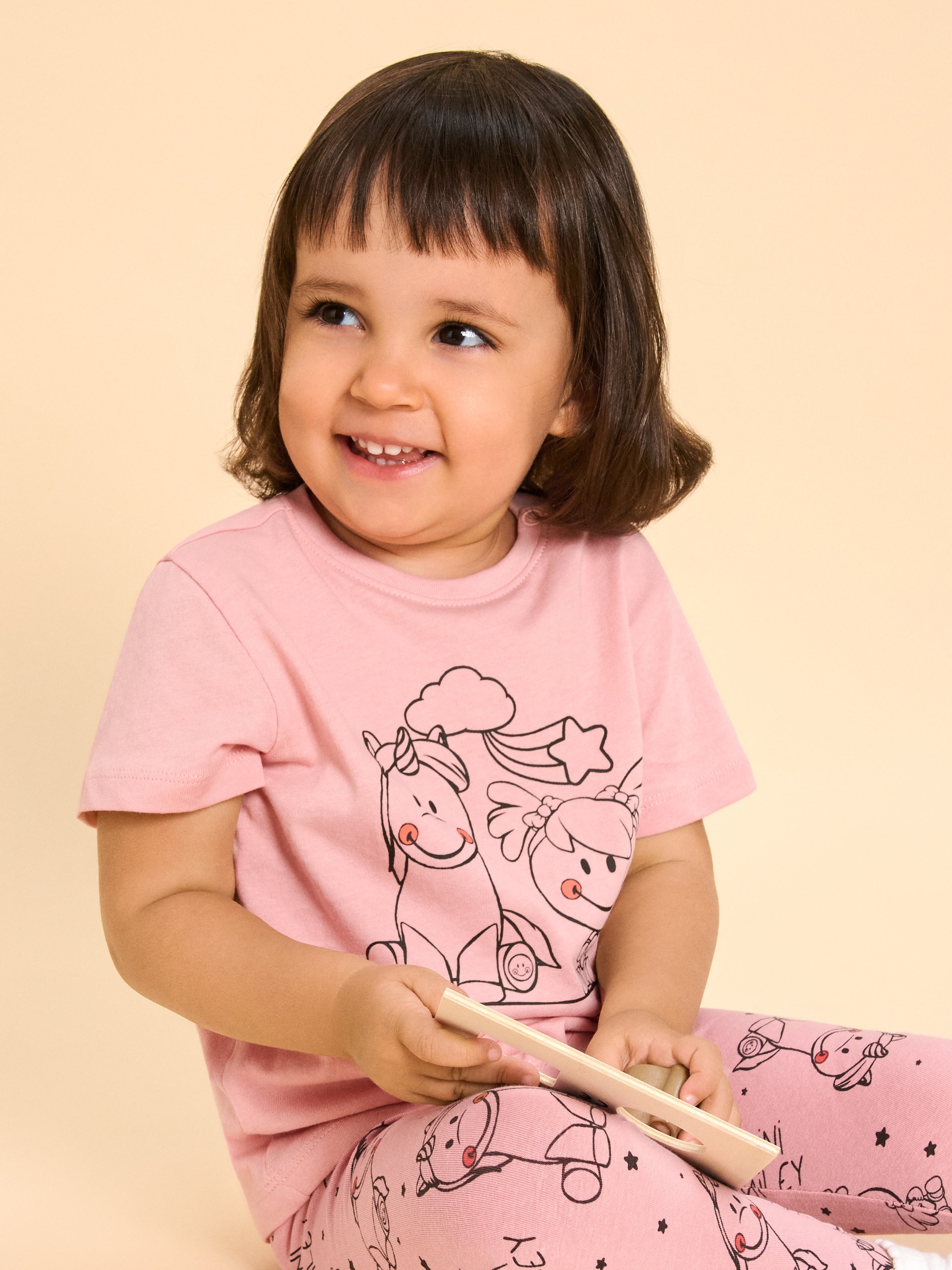 Bawełniana koszulka z nadrukiem na plecach Mini Smiley®