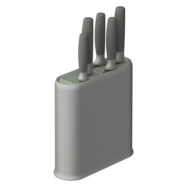 BergHOFF Leo 6 Piece Knife Block Set - Grey