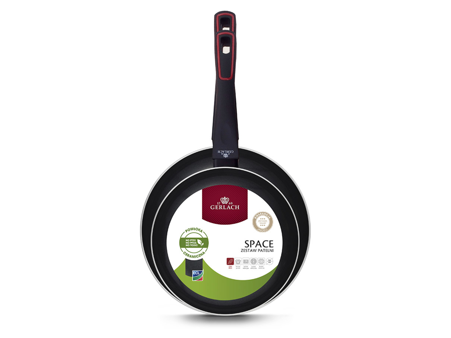 Komplet patelni z ceramiczną powłoką nonstick Space 2 szt.