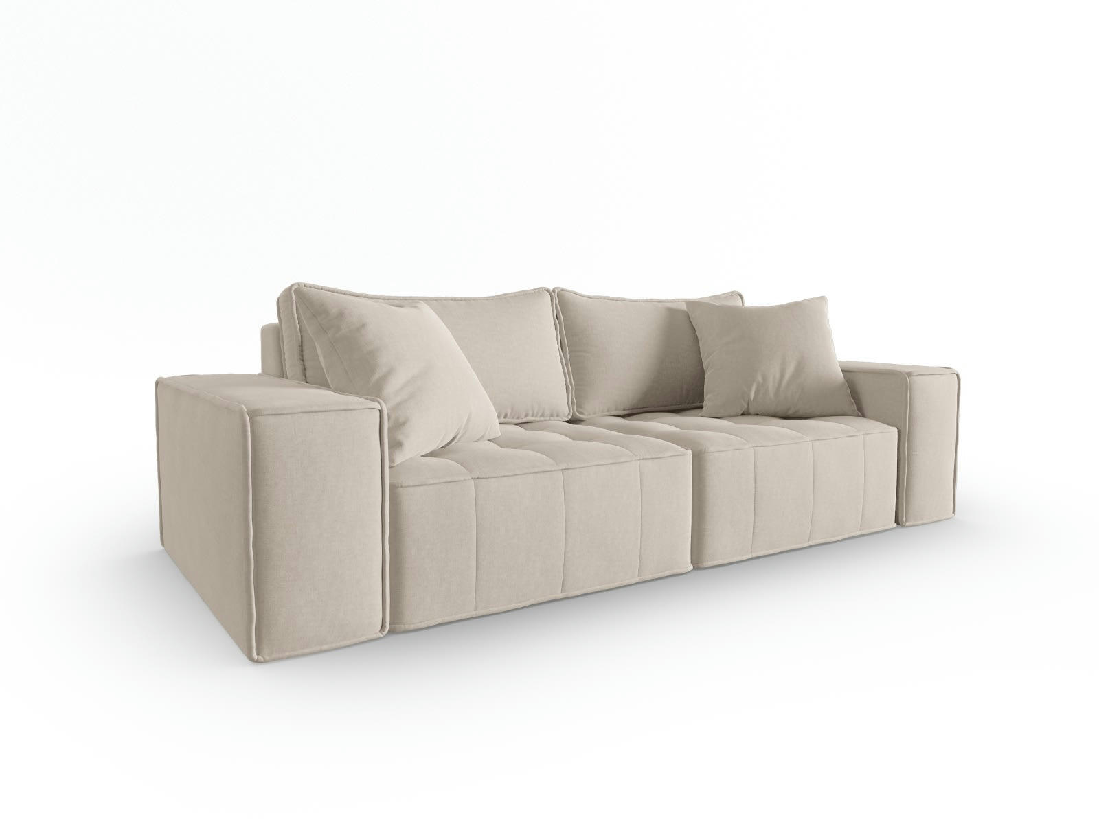 MIKE - Canapé modulable 3 places en tissu structurel beige