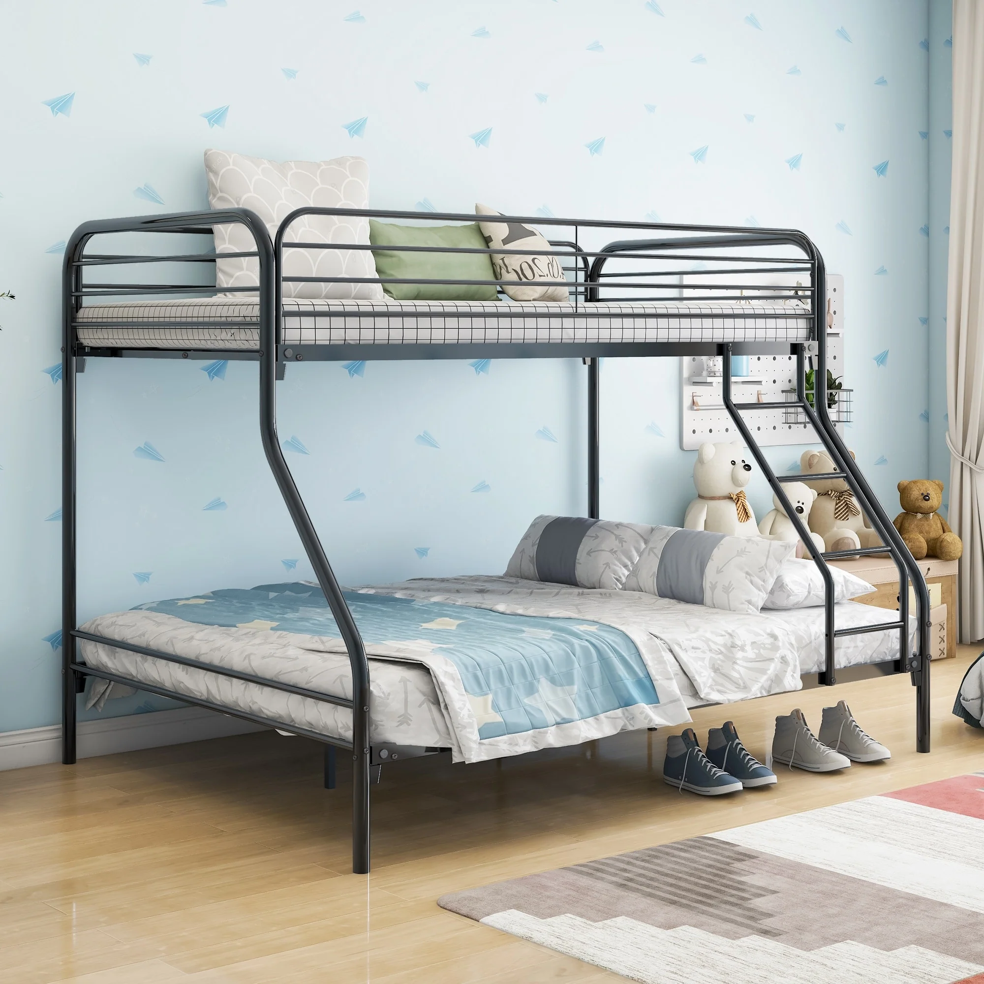 Heavy Duty Twin-Over-Full Metal Bunk Bed