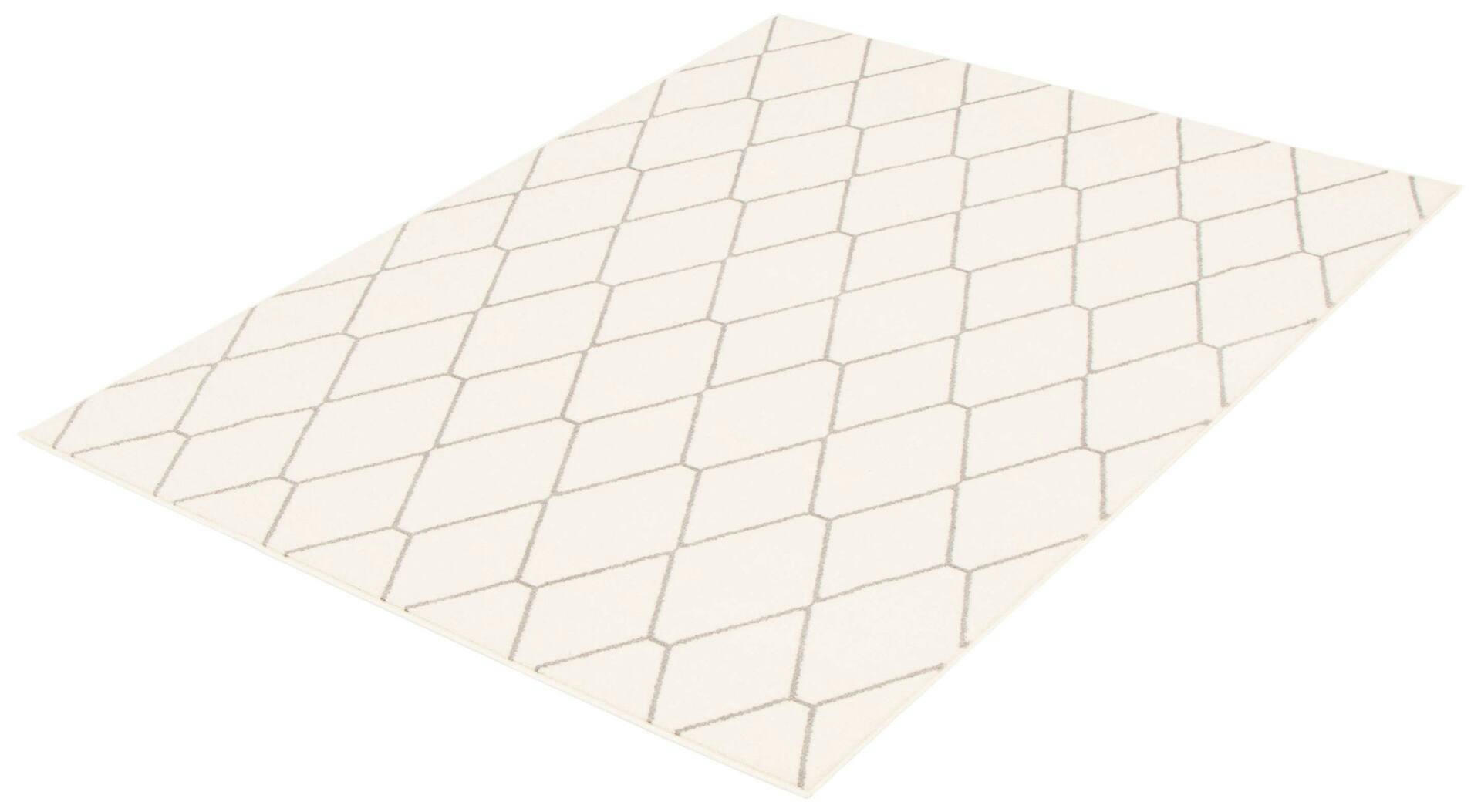 ECARPET Macy Diamante Indoor Geometric Area Rug, White/Grey, Assorted Sizes