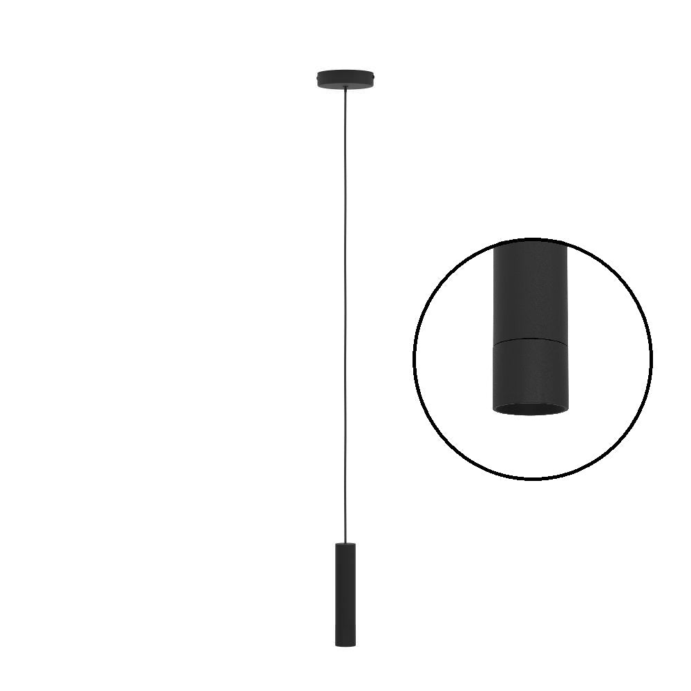 EGLO hanglamp Almudaina - led - 4 cm - zwart - dimbaar - staal
