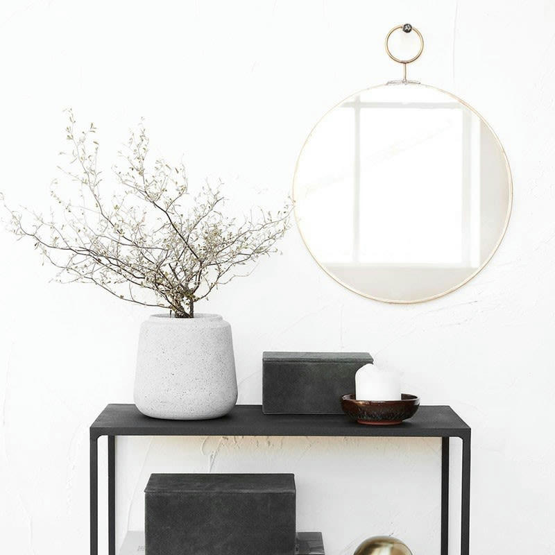 THE LOOP - Miroir mural métal doré D32 cm