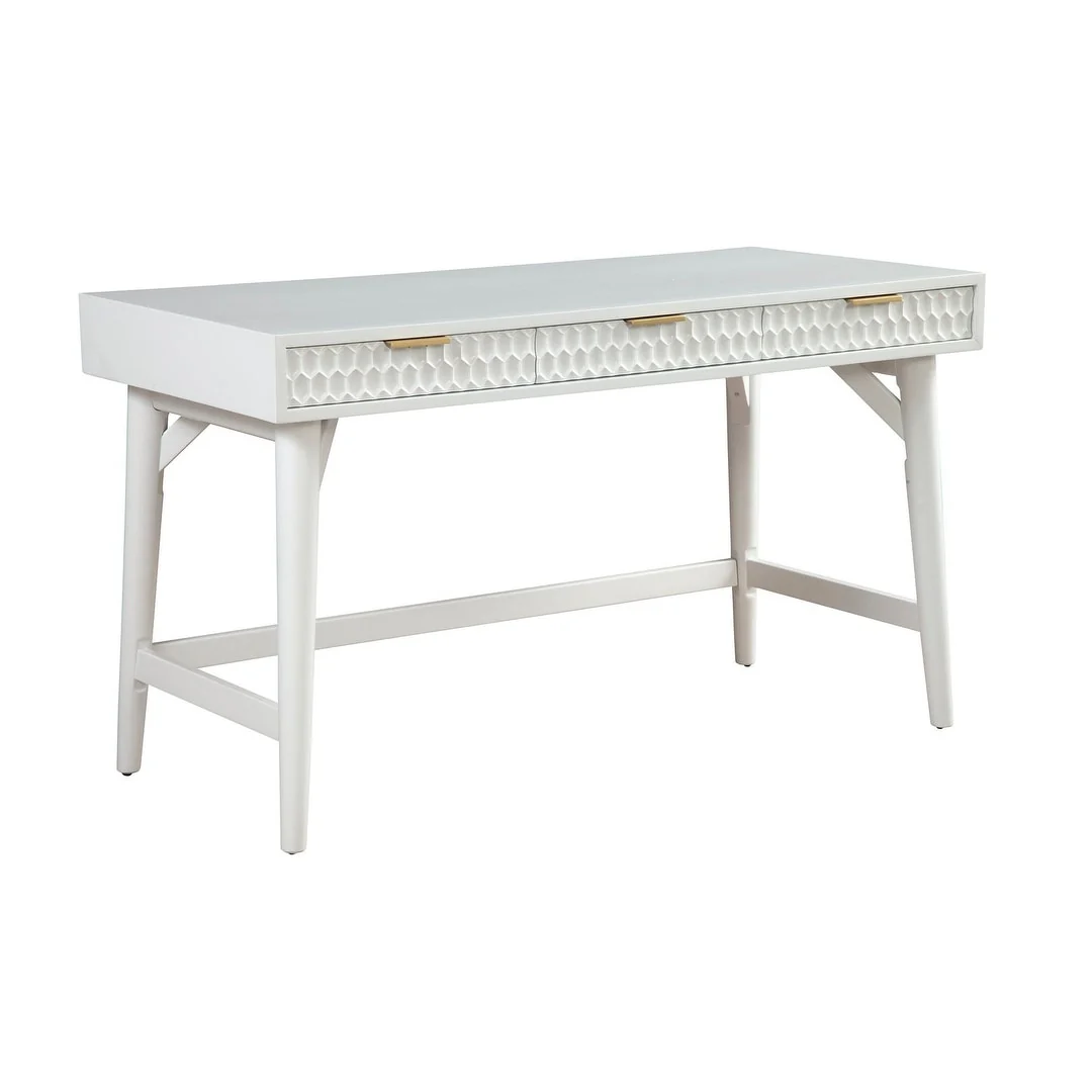 Origins by Alpine White Pearl Large Desk, White