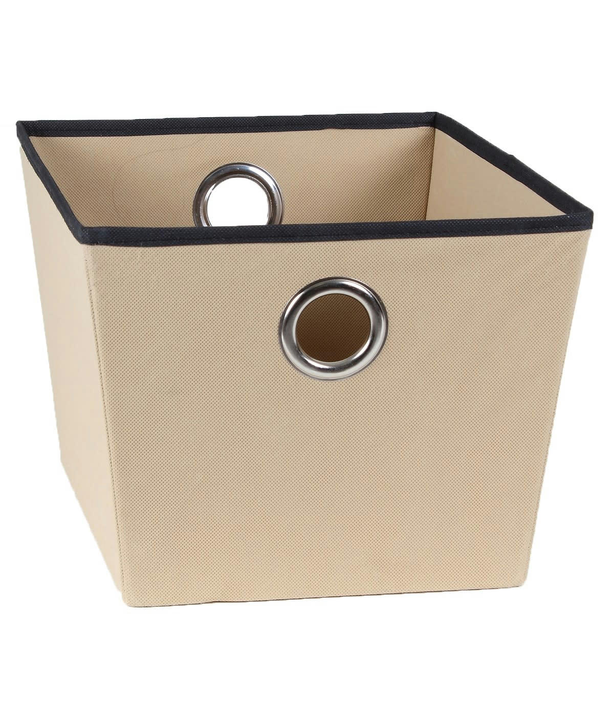 - Corbeille beige en tissu avec oeillet