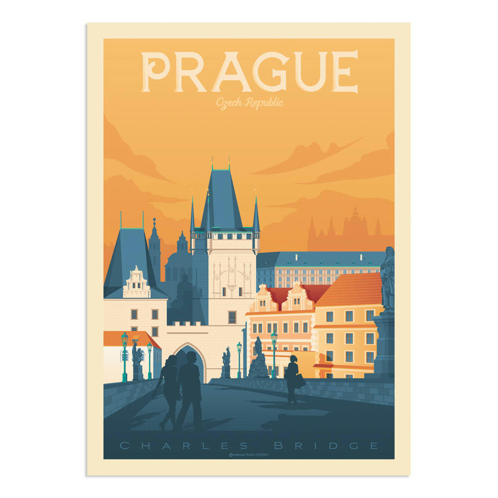 - Affiche Prague  21x29,7 cm