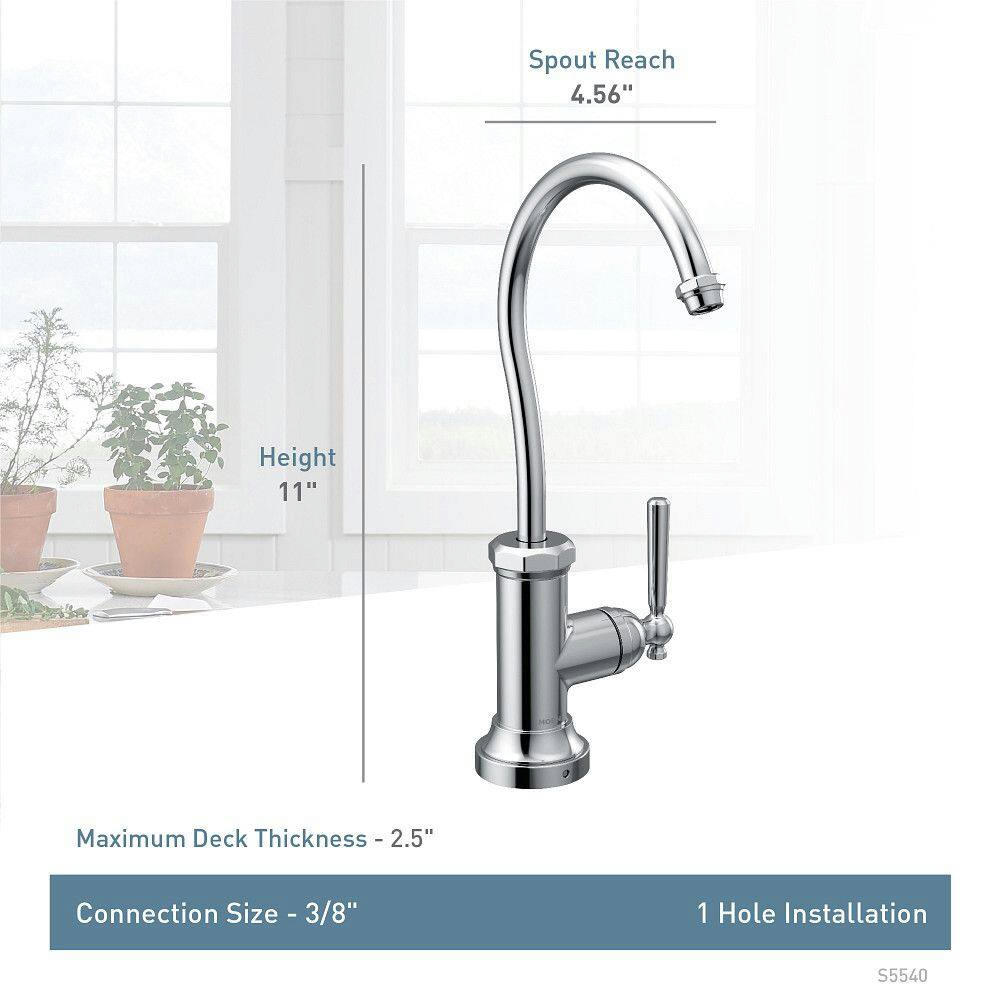 Moen® Paterson Single Handle Industrial Cold Water Beverage Kitchen Faucet, Matte Black