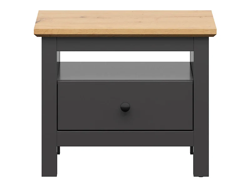 Szafka nocna Hesen 60 cm z szufladą grafit/dąb artisan