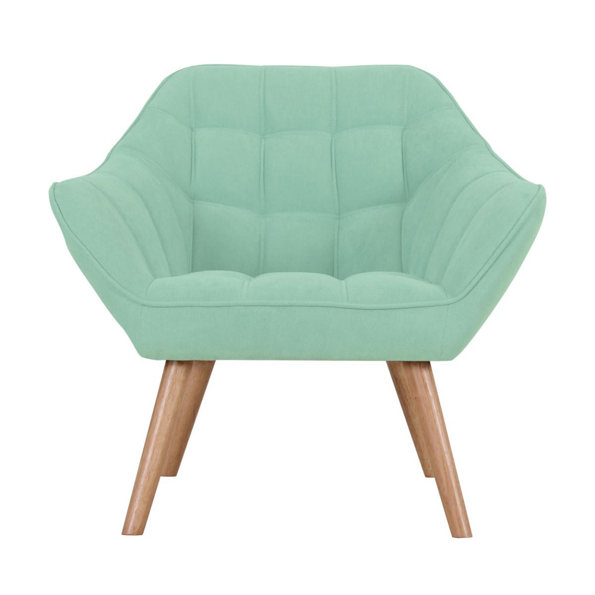 SIMBA - Fauteuil en tissu vert d'eau avec accoudoirs