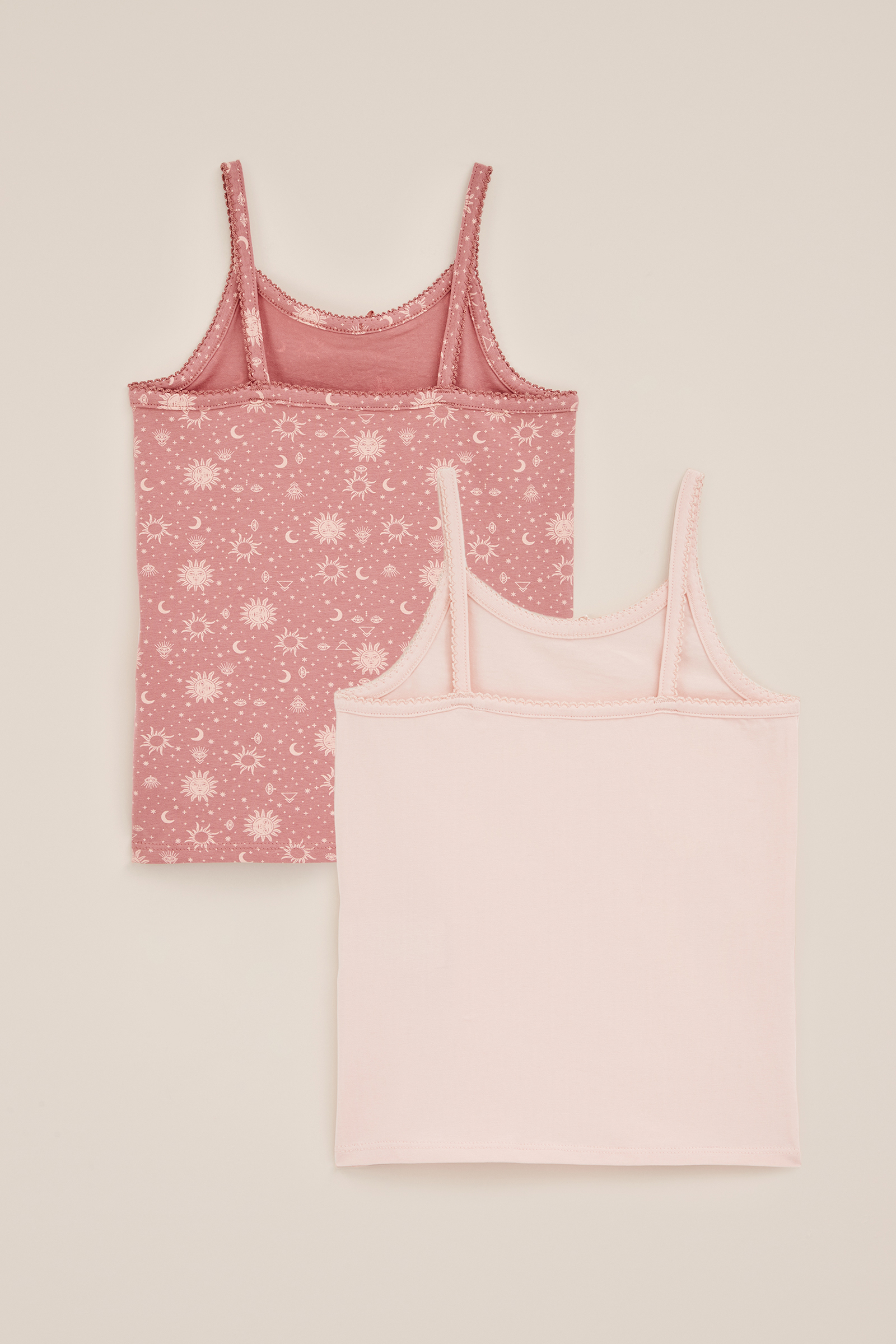 Meisjes singlet met print, 2-pack