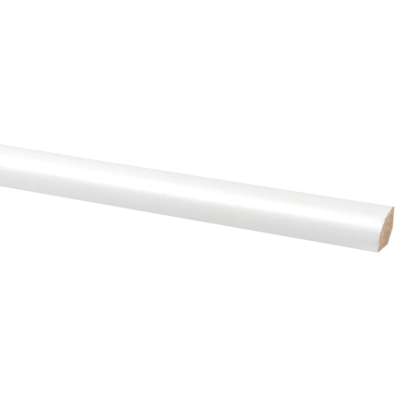 Latte quart de rond en MDF blanche 260 x 1,6 x 1,6 cm