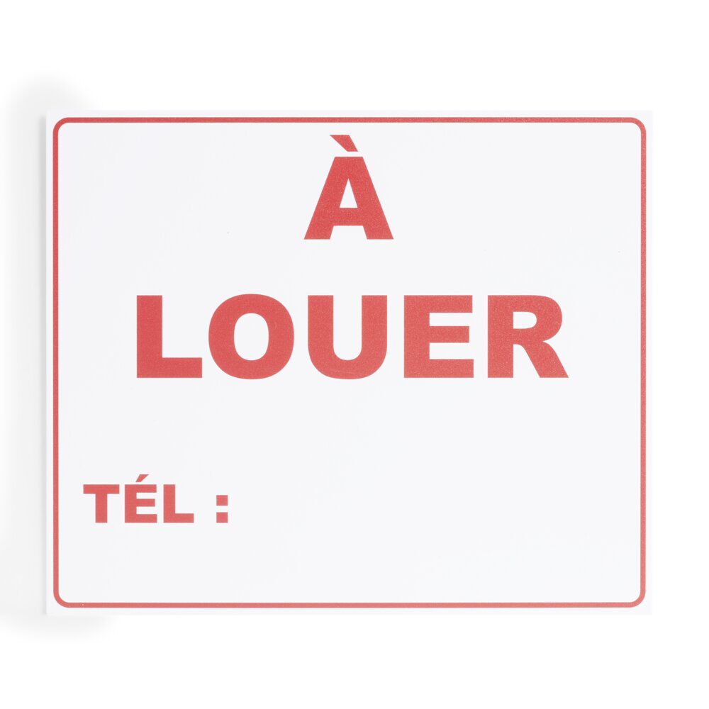 Plaque signalétique "à louer" - 24x20 cm
