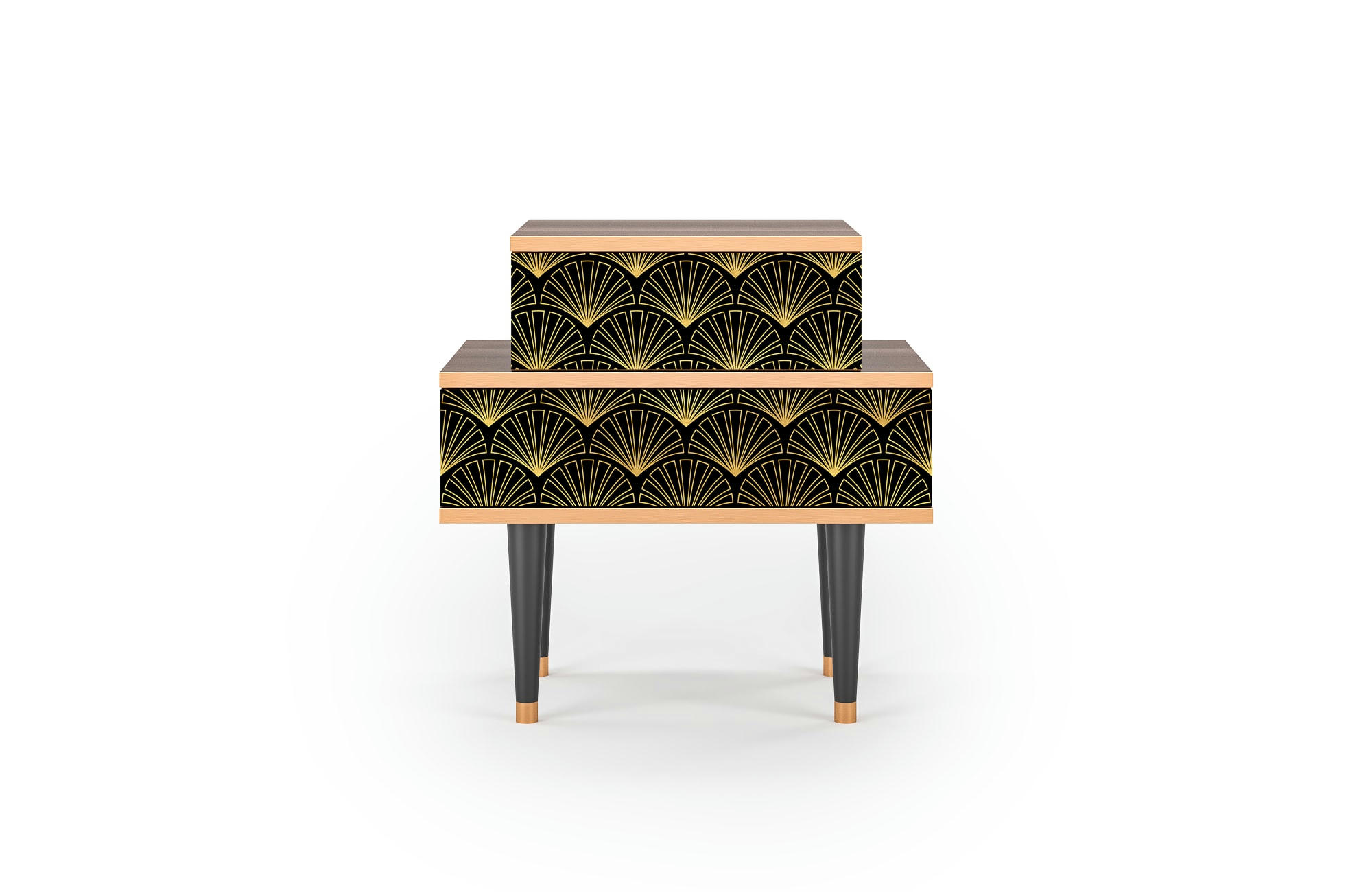 BIRD OF JUNO - Table de chevet noir 2 tiroirs L 58 cm