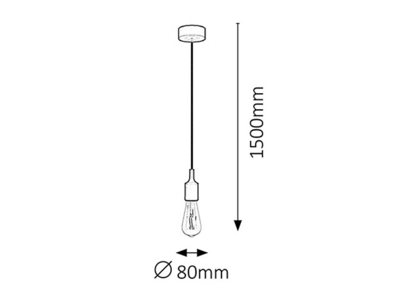 Lampa wisząca czarna Roxy 1xE27x60W wym: 150x8x8 cm Rabalux