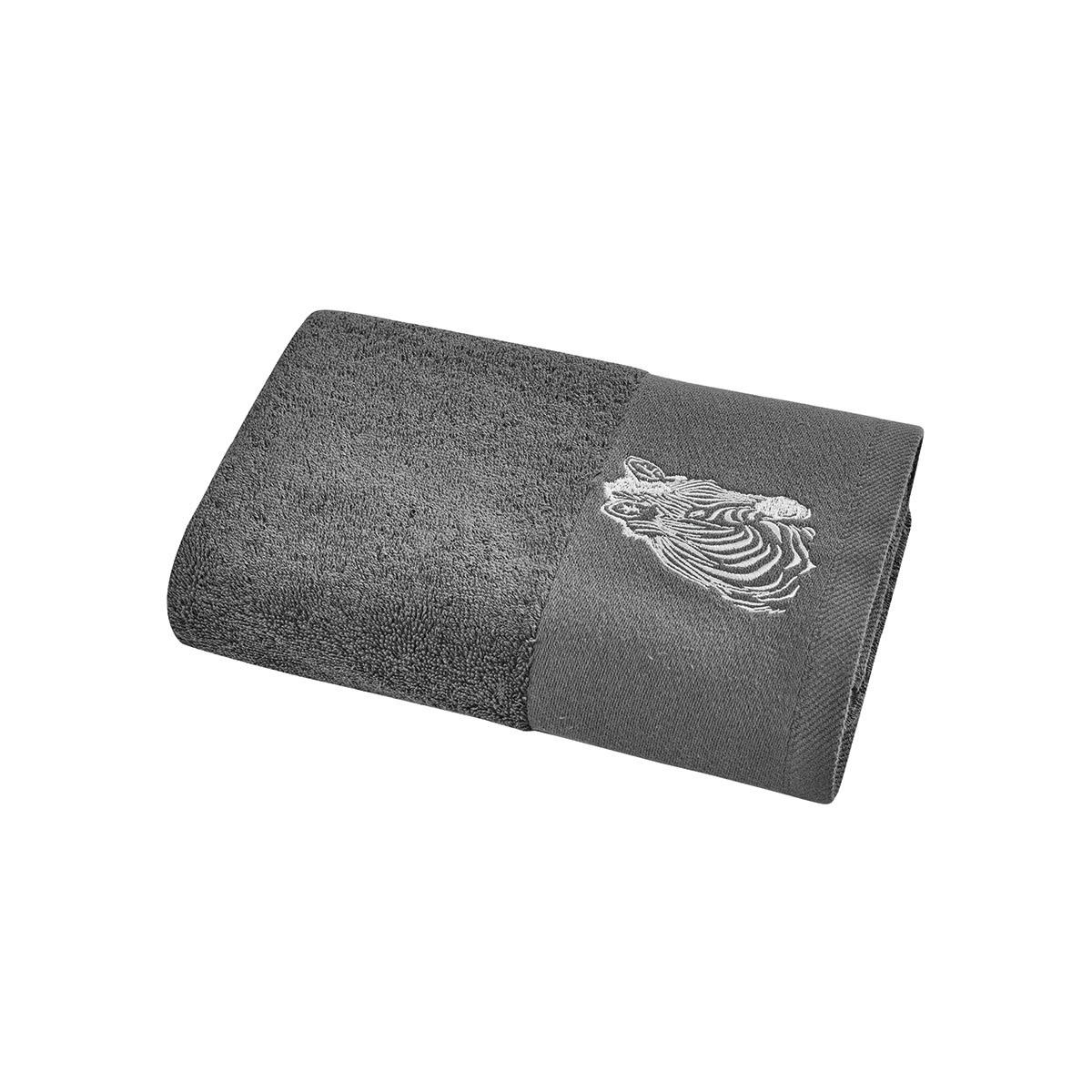 ZEBRA - Drap de bain en coton Anthracite 70x140 cm