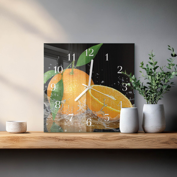 Nowoczesny zegar 30x30 Pomarańcze nowoczesny na ścianę