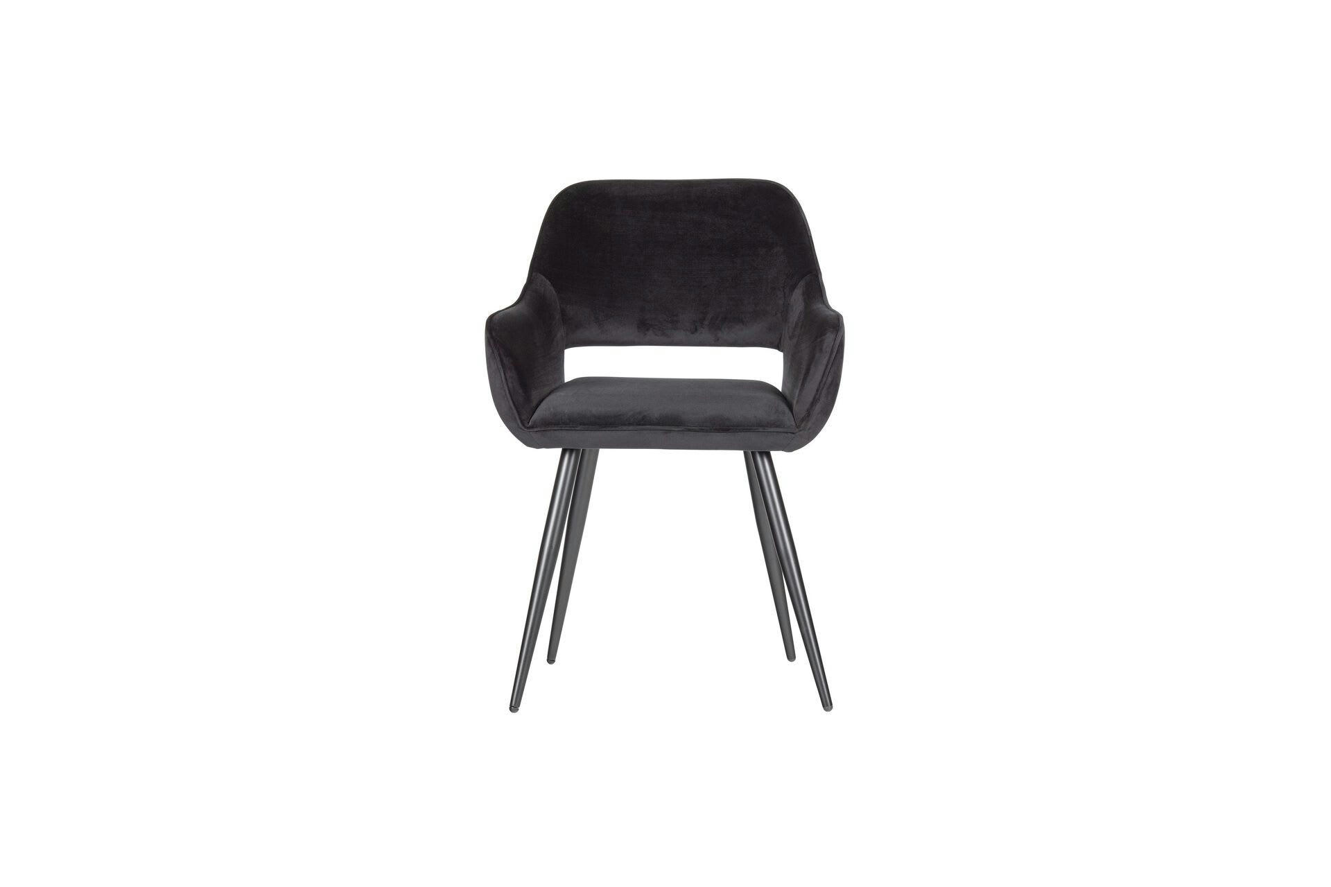 JELLE - Chaise en velour noir