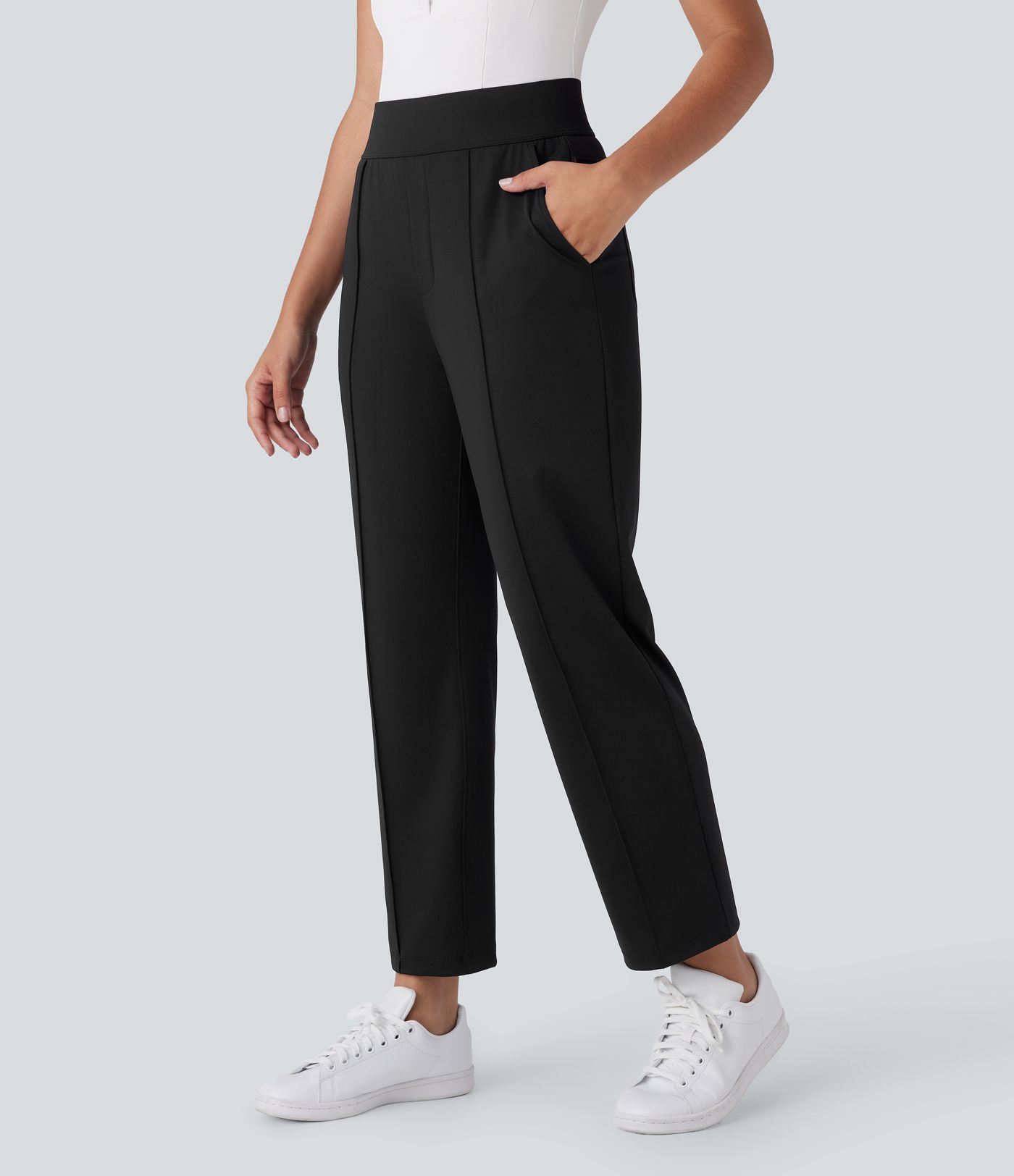 Pantalon de golf séchage rapide, taille mi-haute, avec poches et poche tee, UPF40