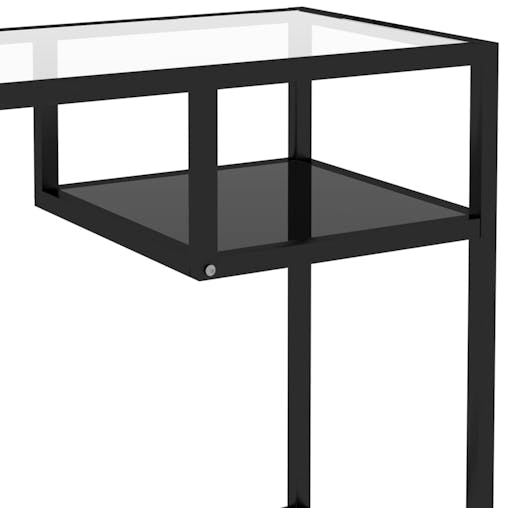 NNEVL Computer Desk Black 100x36x74 cm Glass