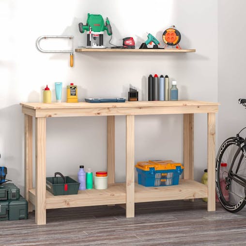 NNEVL Work Bench 140x50x80 cm Solid Wood Pine