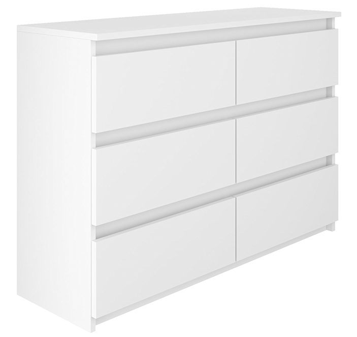Komoda BASIC 6 szuflad – Biała | 100x71x33 cm