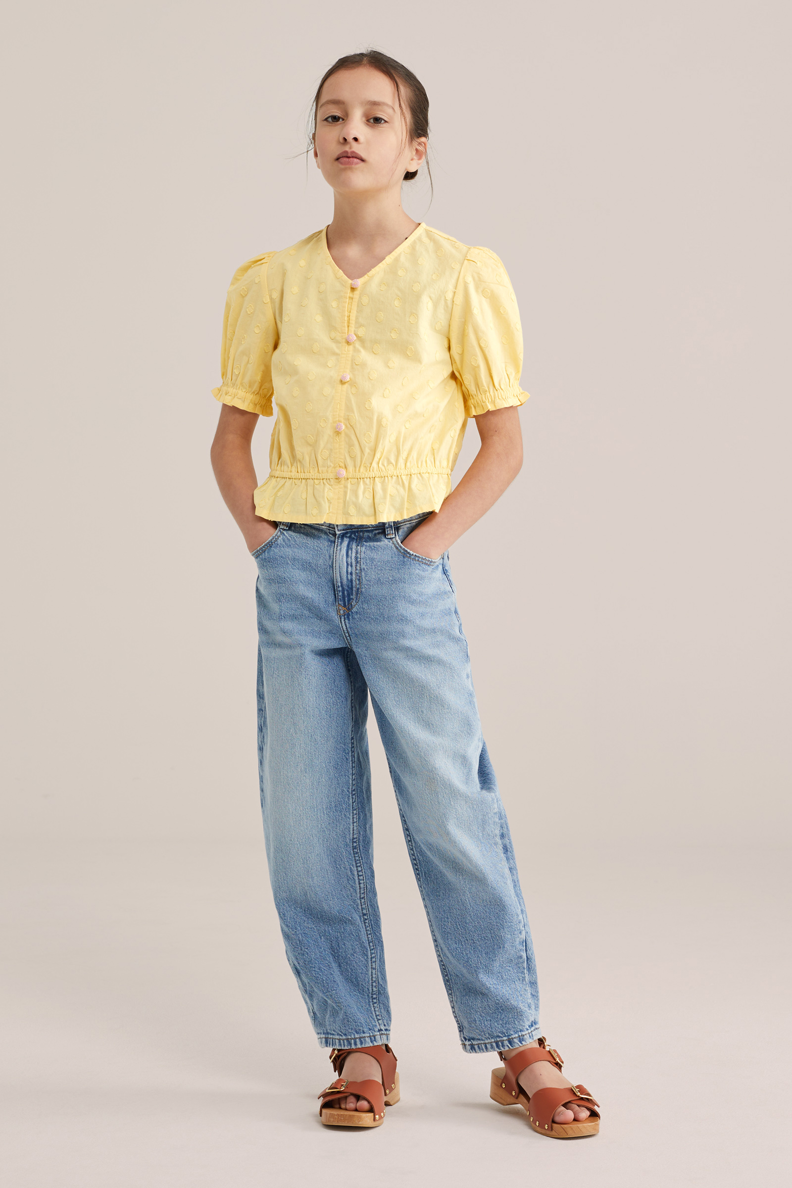 Meisjes blouse met structuur