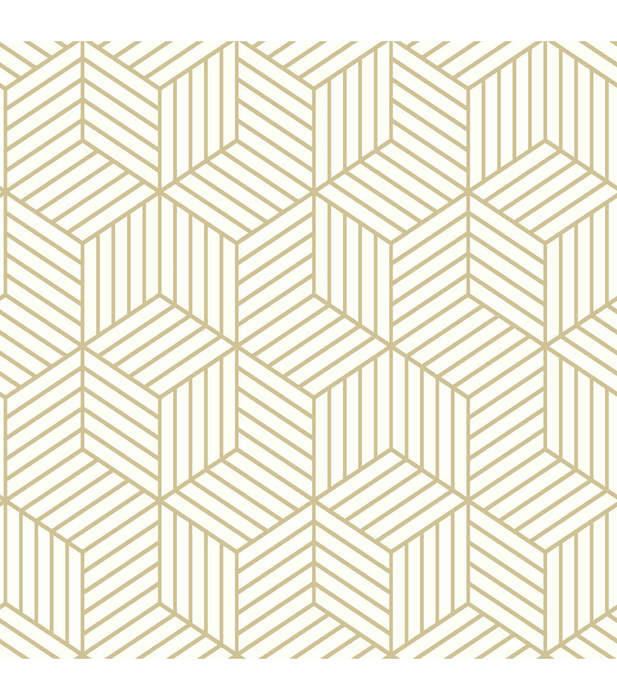 RoomMates Stripped Hexagon Peel And Stick Wallpaper Gold