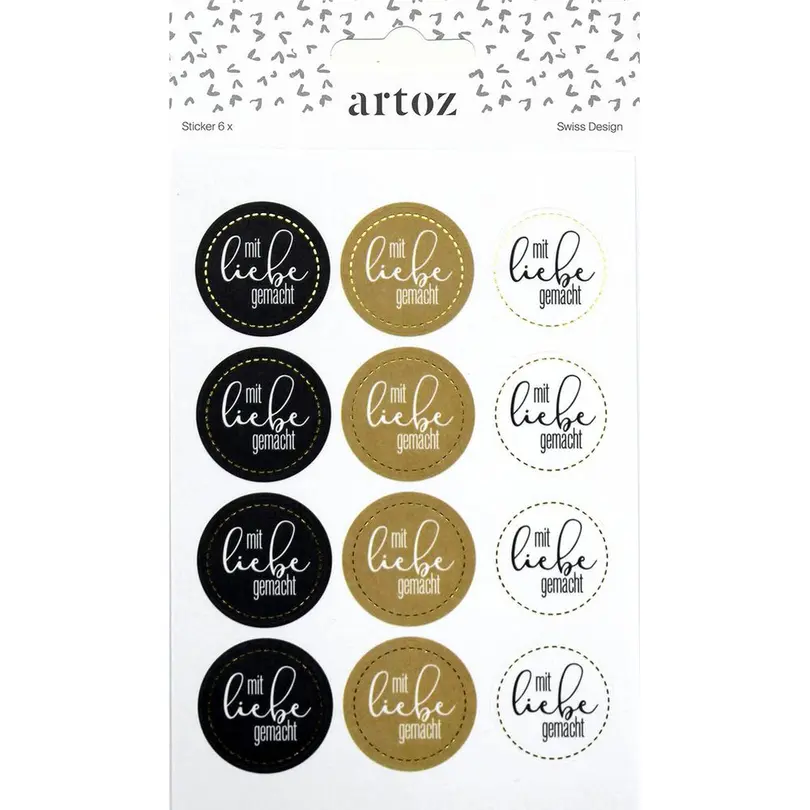 Sticker 6er-Set Mit Liebe gemacht