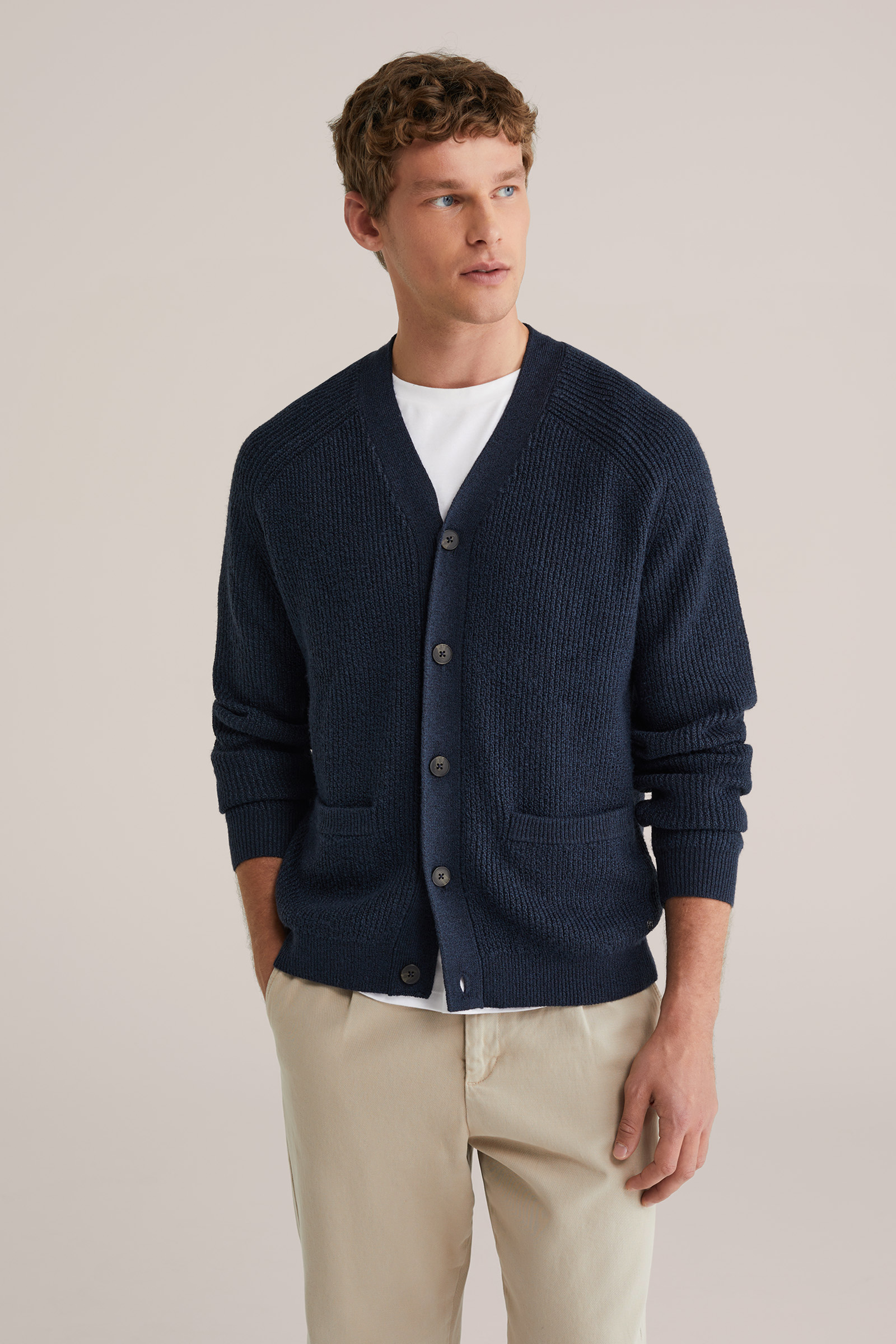 Heren regular fit vest met structuur