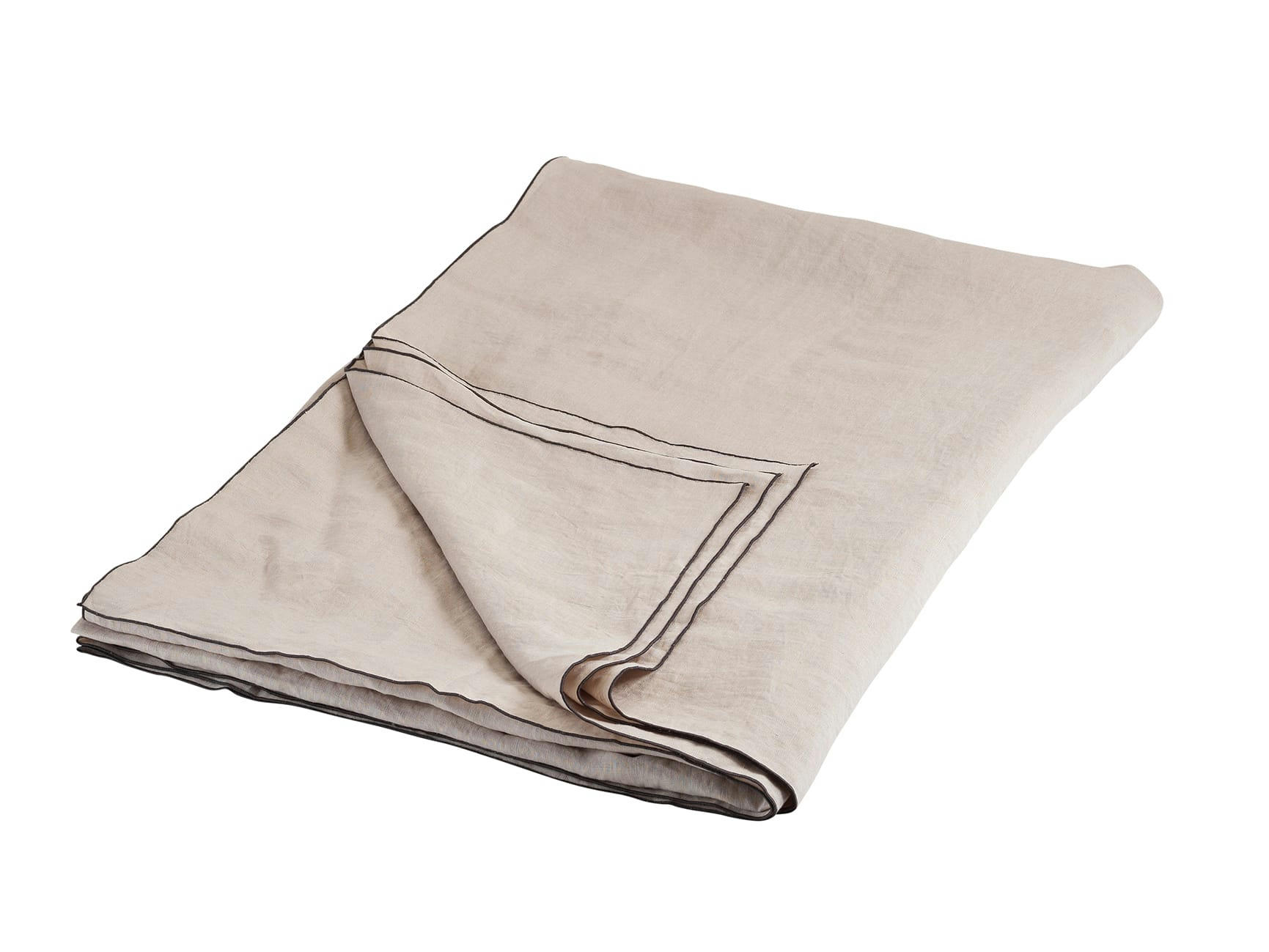 AUTOUR DU LIN - Nappe en lin lavé 170x250cm Lin-anthracite