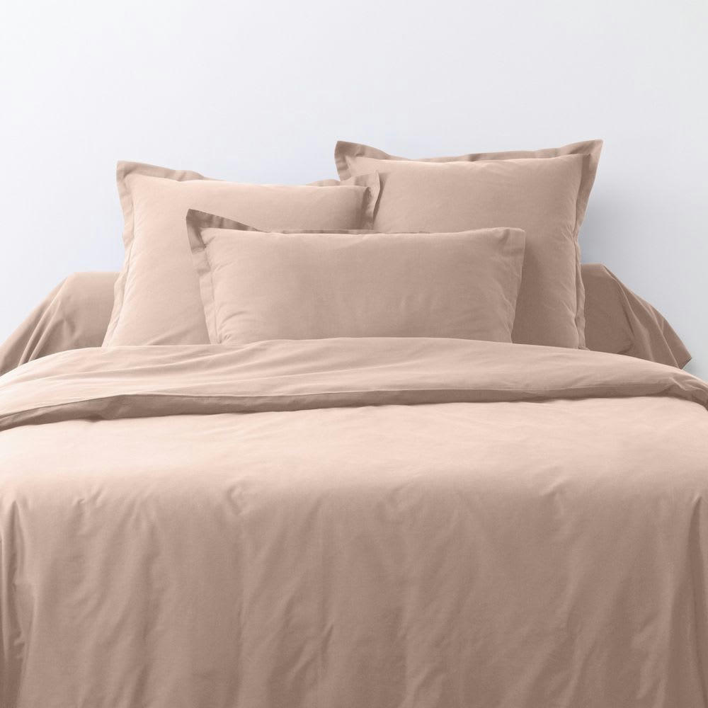 - Parure de lit 1 place coton unie rose blush 140x200 cm