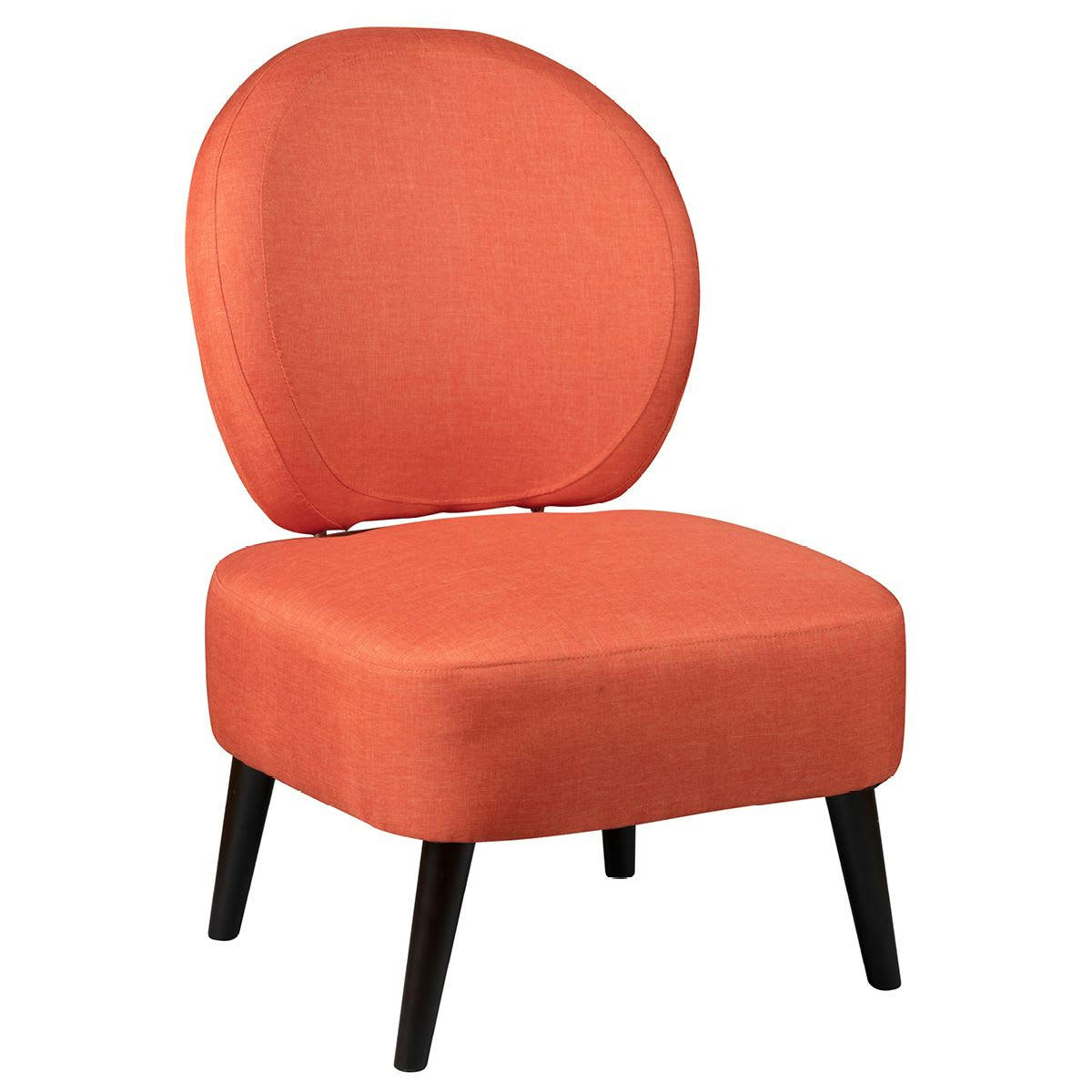 SKALAN - Fauteuil  crapaud tissu coloris corail