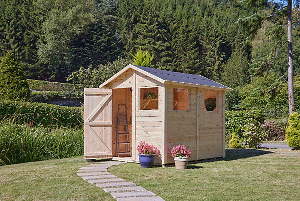Cabane à outils double pente Style Storehaus Storehaus, 19x31m dim ext (cas échéant incl débord de toit) naturel, 12mm, totale