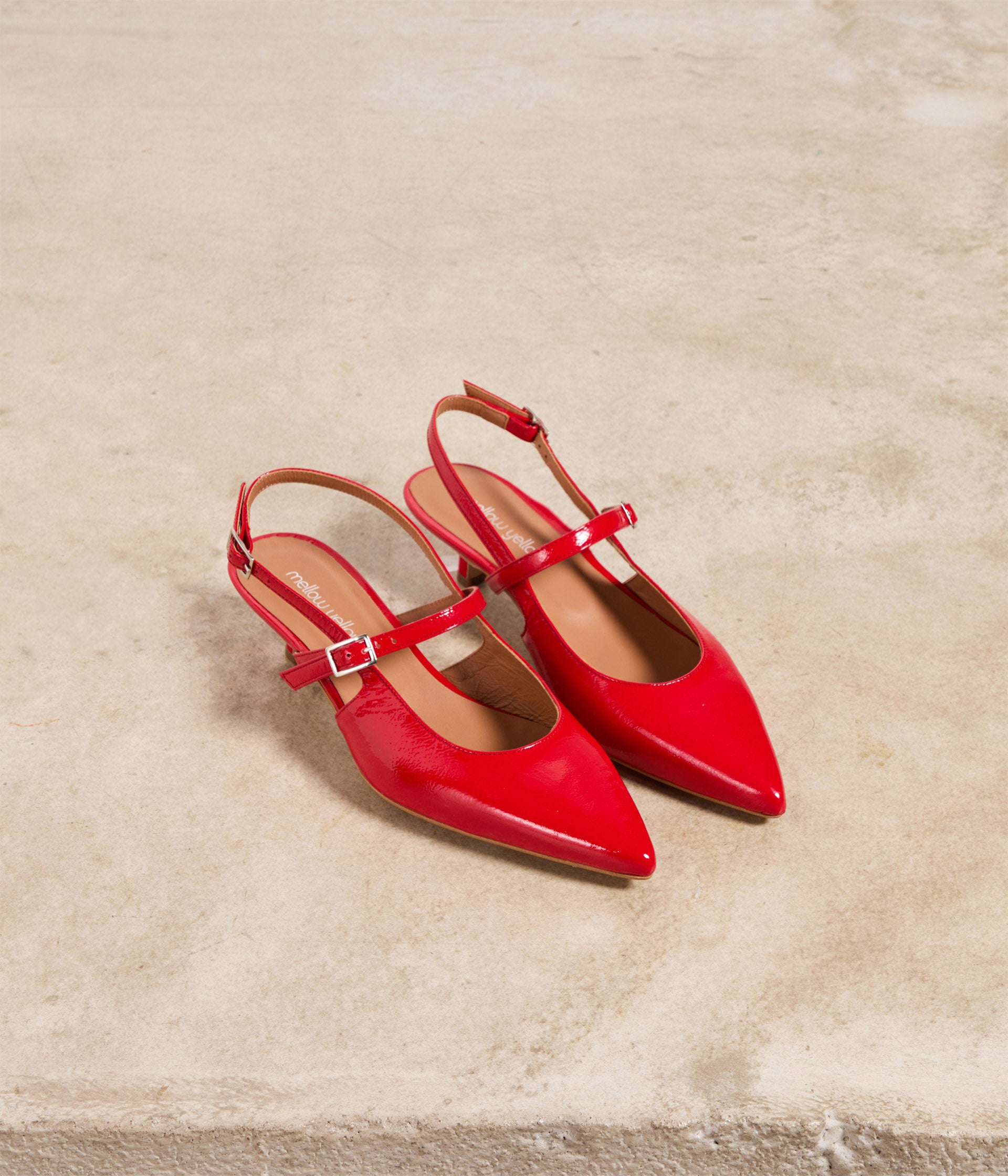 Slingbacks vernies rouges Mira