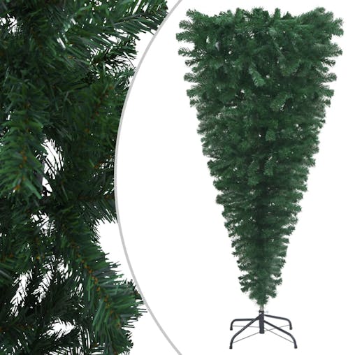 NNEVL Upside-down Artificial Christmas Tree with LEDs 180 cm Green