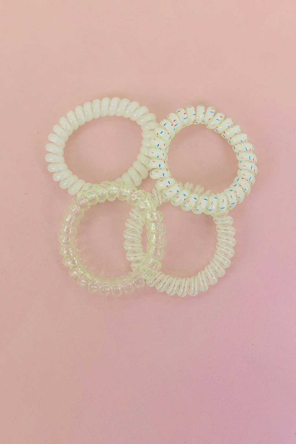 Neon Green Coil Hair Ties – 4 Pack